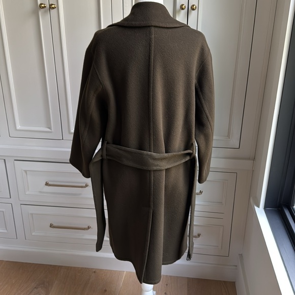 NWOT Vince wool blend trench coat. Army green/brown color, XS, oversized fit. - Picture 6 of 11